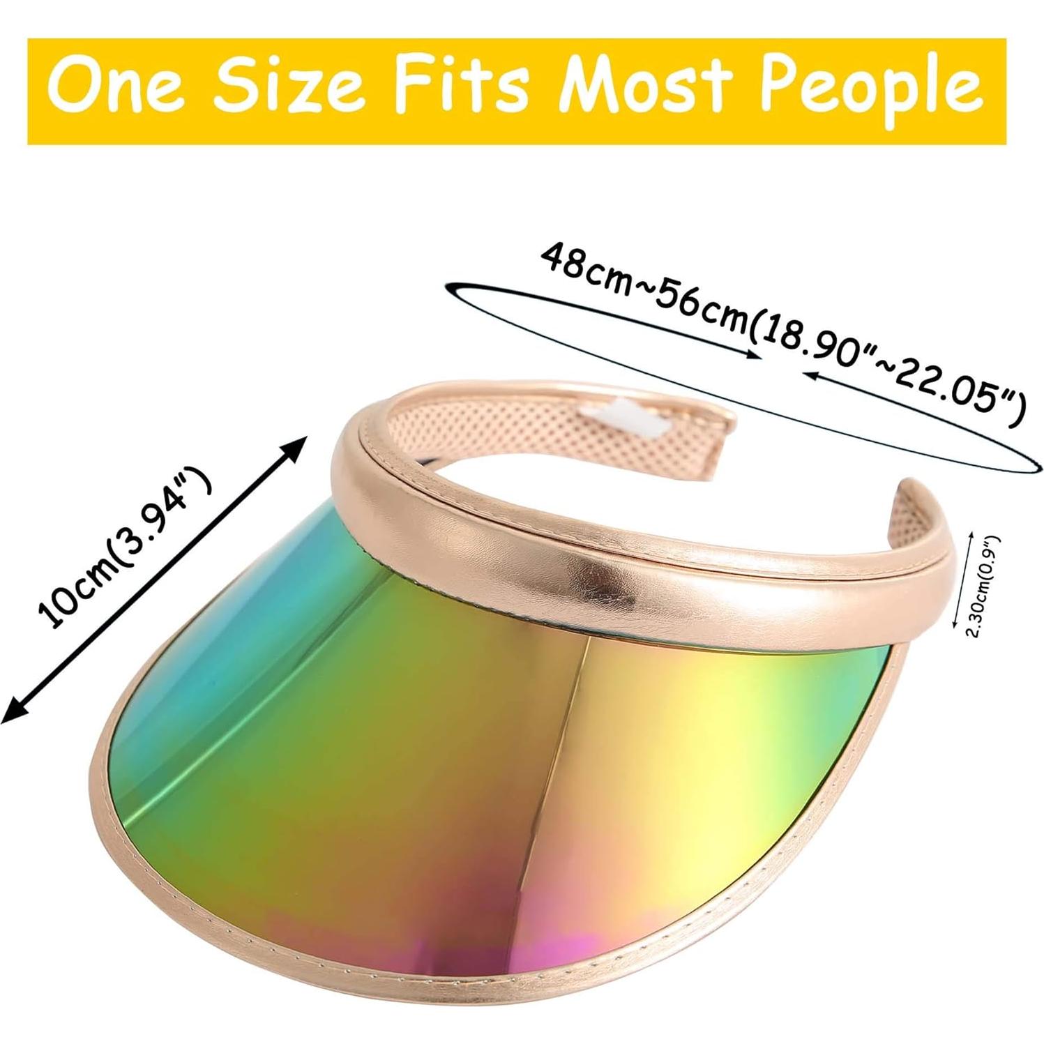 Paquete de 2 Sombreros Visera de Sol Clip-on Iridiscente