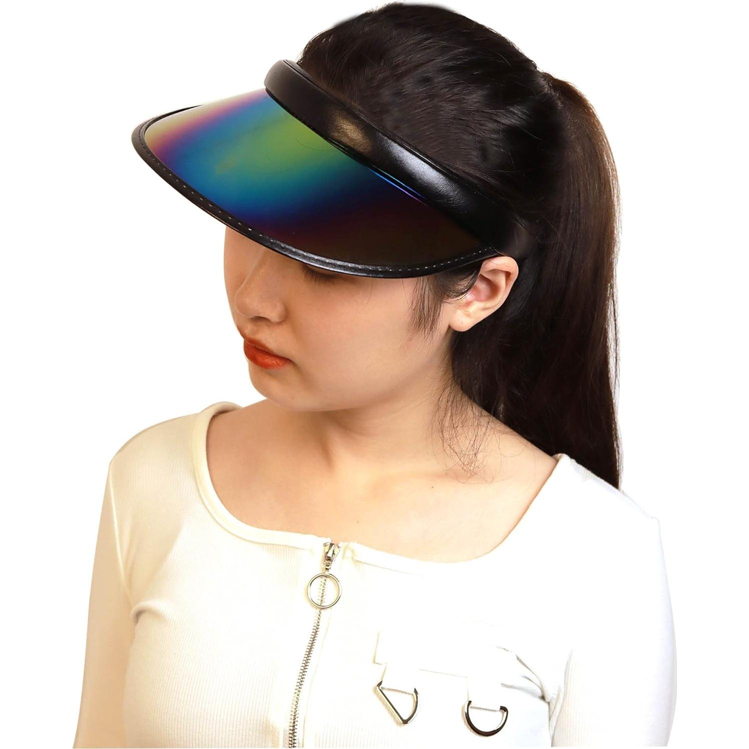 Paquete de 2 Sombreros Visera de Sol Clip-on Iridiscente