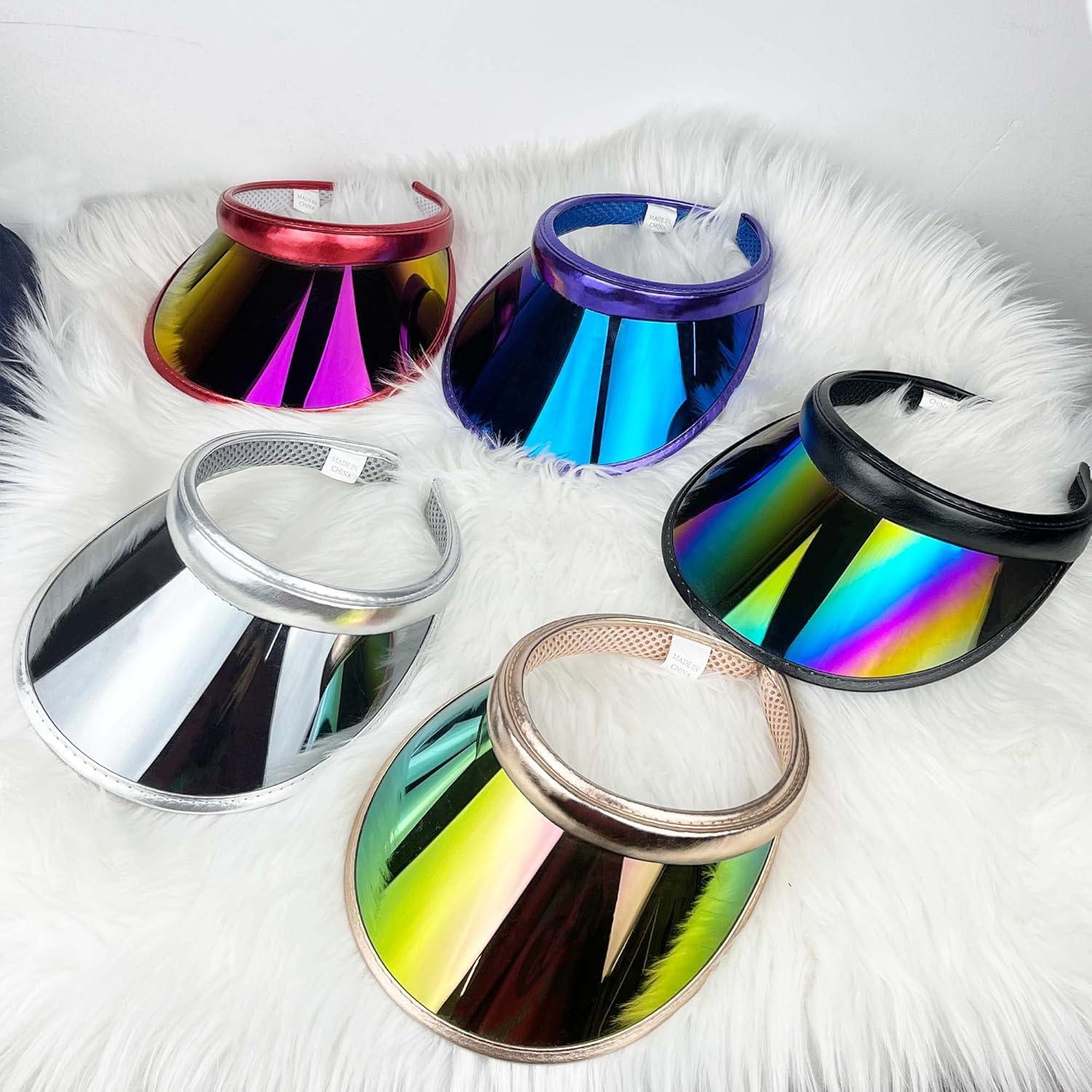 Paquete de 2 Sombreros Visera de Sol Clip-on Iridiscente