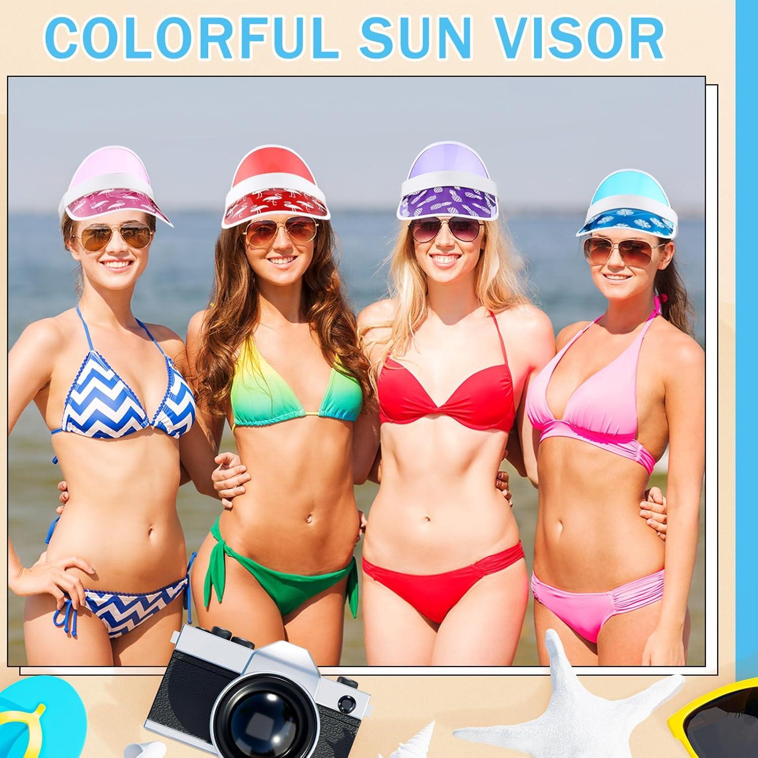 6 Viseras de Sol Transparentes UV Ajustables para Mujeres