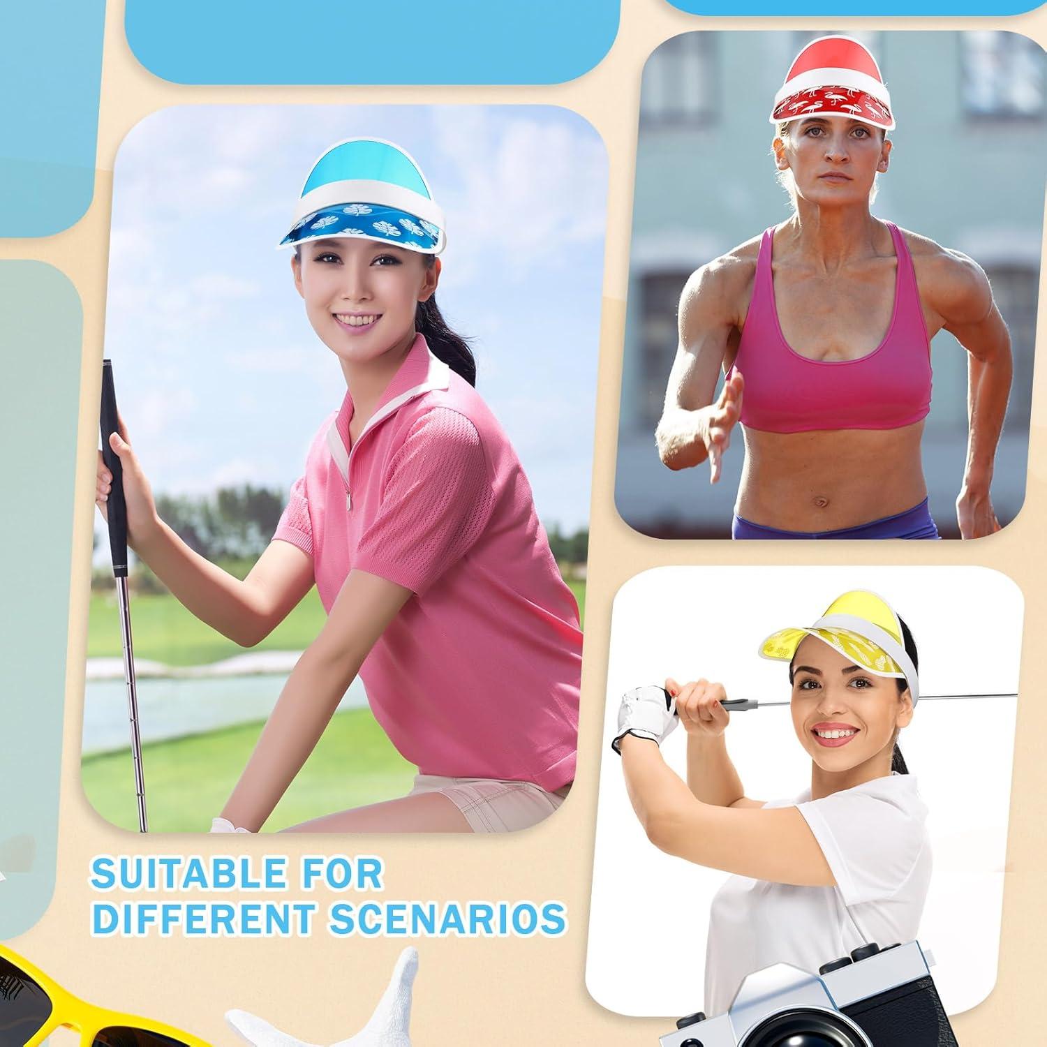 6 Viseras de Sol Transparentes UV Ajustables para Mujeres