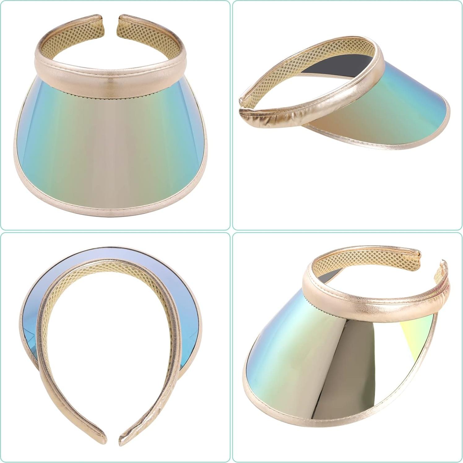 Paquete de 2 Sombreros Visera de Sol UV Iridiscente Unisex