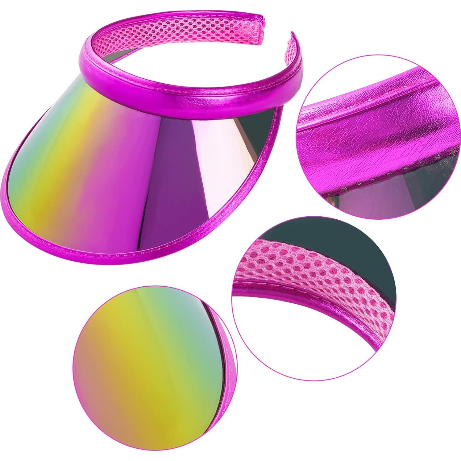 Paquete de 2 Sombreros Visera de Sol UV Iridiscente Unisex