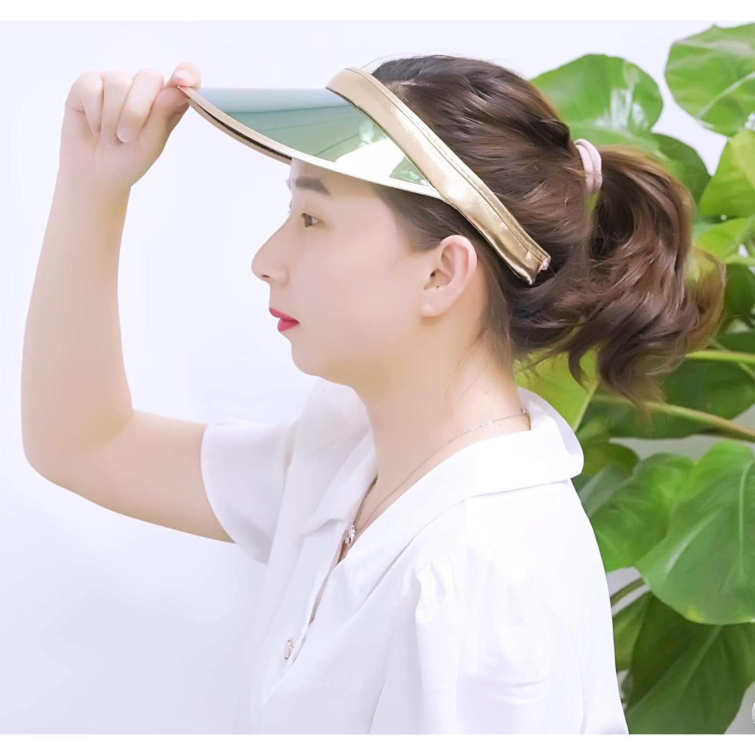 Paquete de 2 Sombreros Visera de Sol UV Iridiscente Unisex