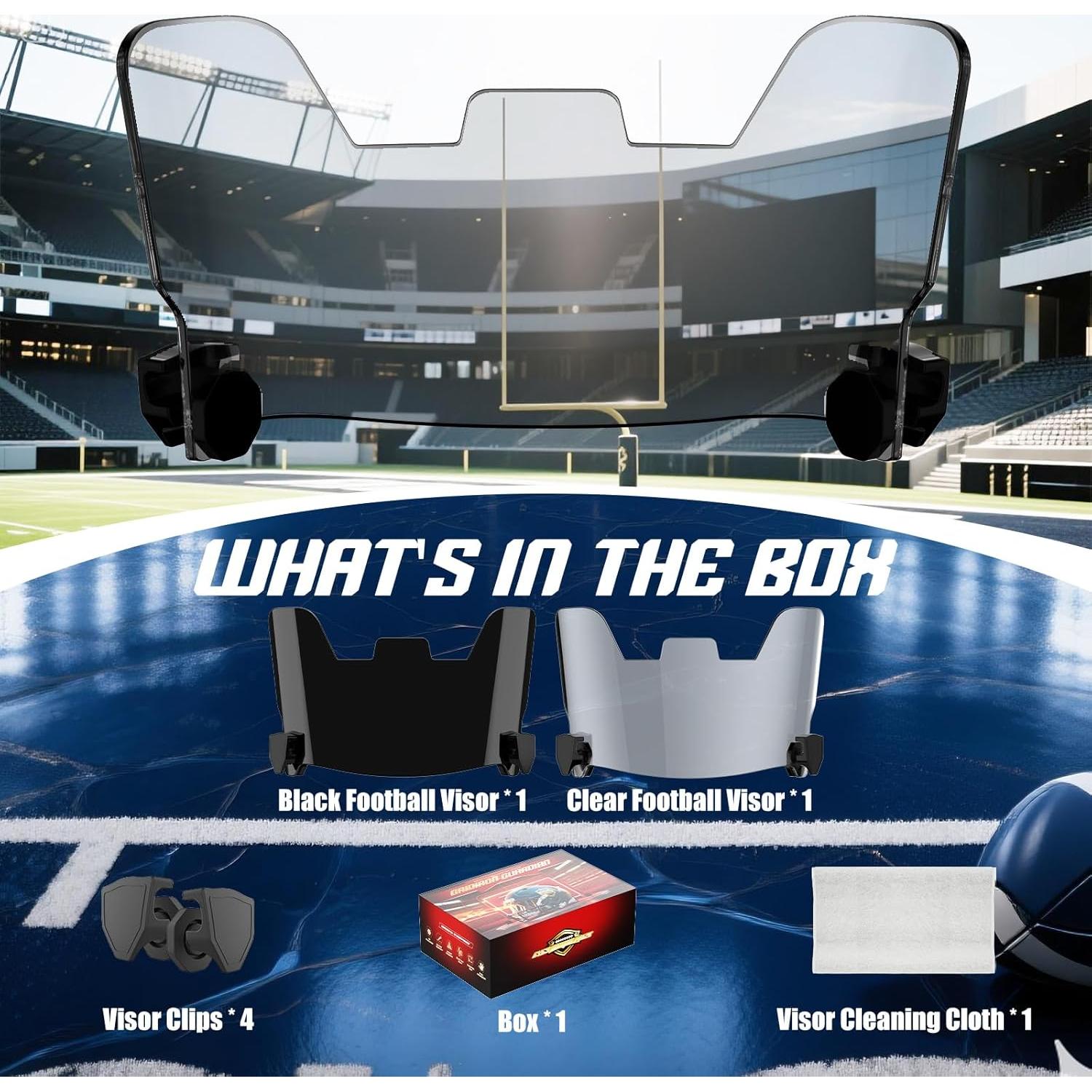 Visera de Fútbol KUBQLIG Clara y Negra - Lentes Doble Uso