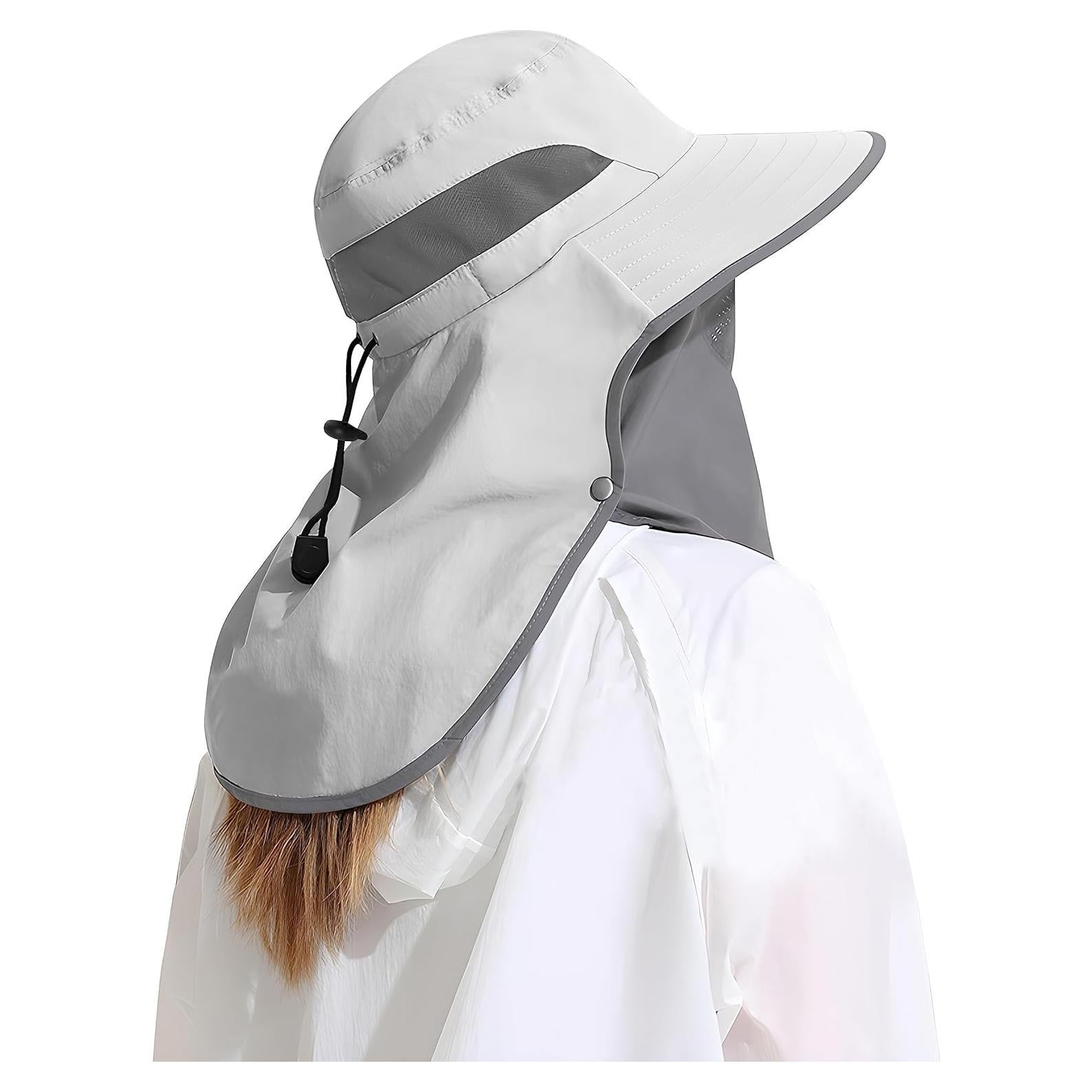 Sombrero de Sol UPF 50+ Gris Claro con Flap Desmontable