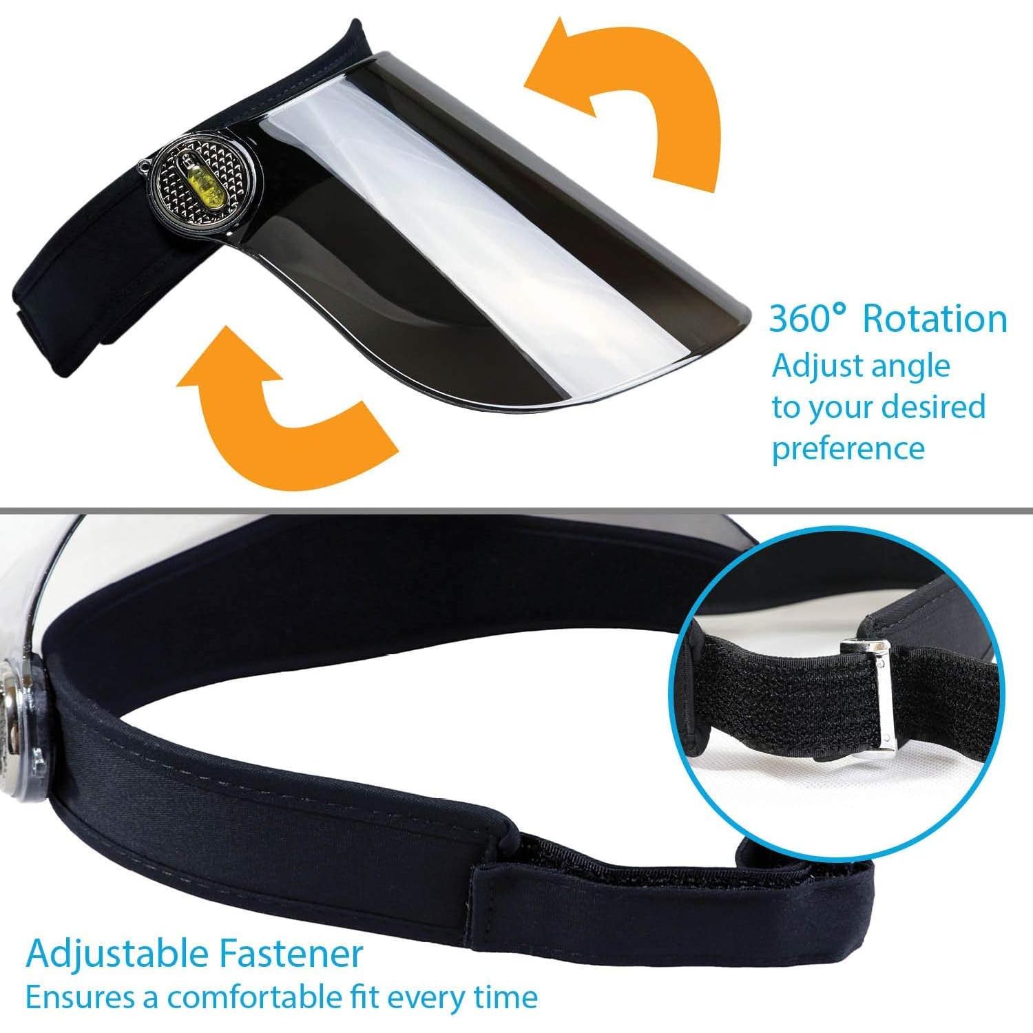 Gorra Visera Solar UV 50+ Ajustable Premium - Color Negro