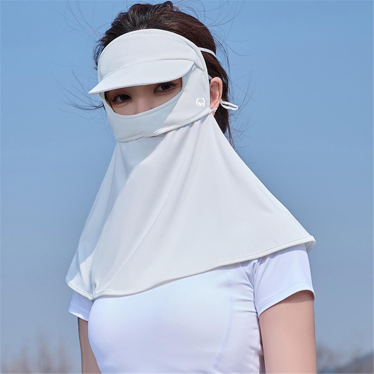 Máscara de Visera UV Ajustable Gris Claro para Adultos