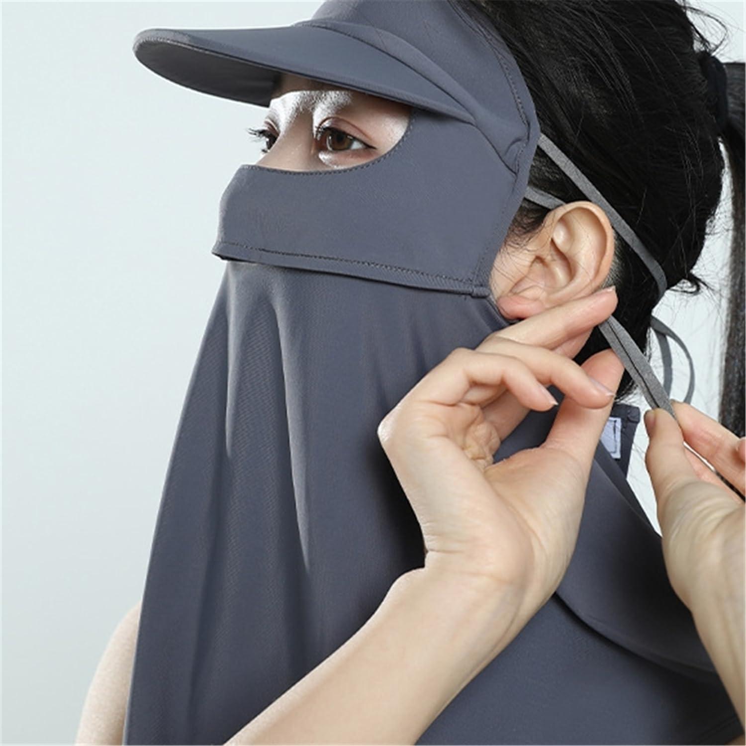 Máscara de Visera UV Ajustable Gris Claro para Adultos