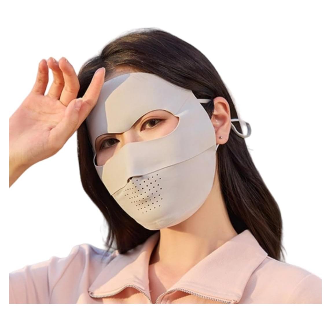 Cubierta Facial UV Transpirable UPF 50+ para Mujeres - Gris Claro