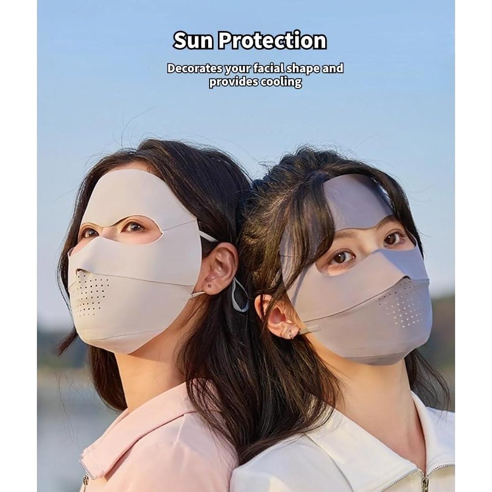 Cubierta Facial UV Transpirable UPF 50+ para Mujeres - Gris Claro