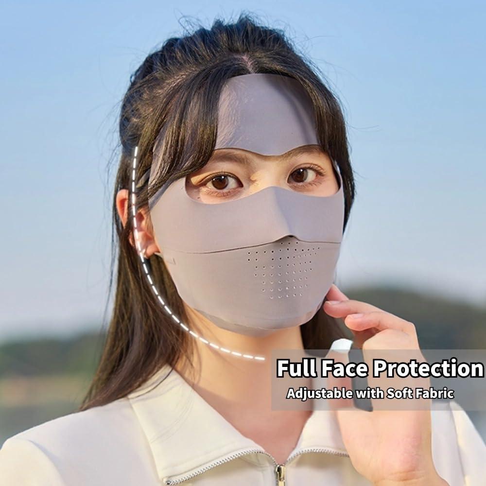 Cubierta Facial UV Transpirable UPF 50+ para Mujeres - Gris Claro