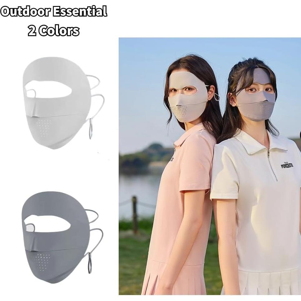 Cubierta Facial UV Transpirable UPF 50+ para Mujeres - Gris Claro