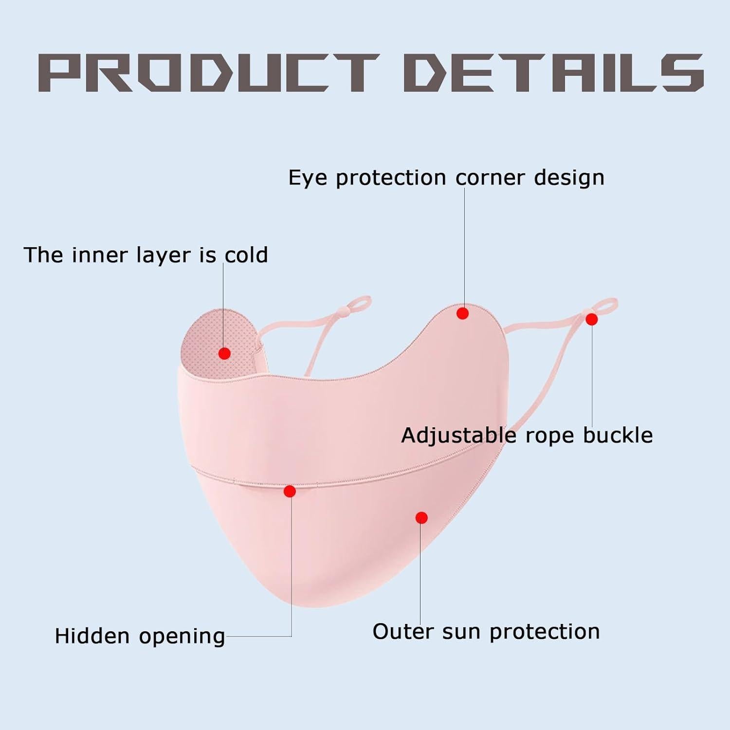 Mascarilla Facial UV Protección Solar UPF 50+ Unisex - 4 Colores