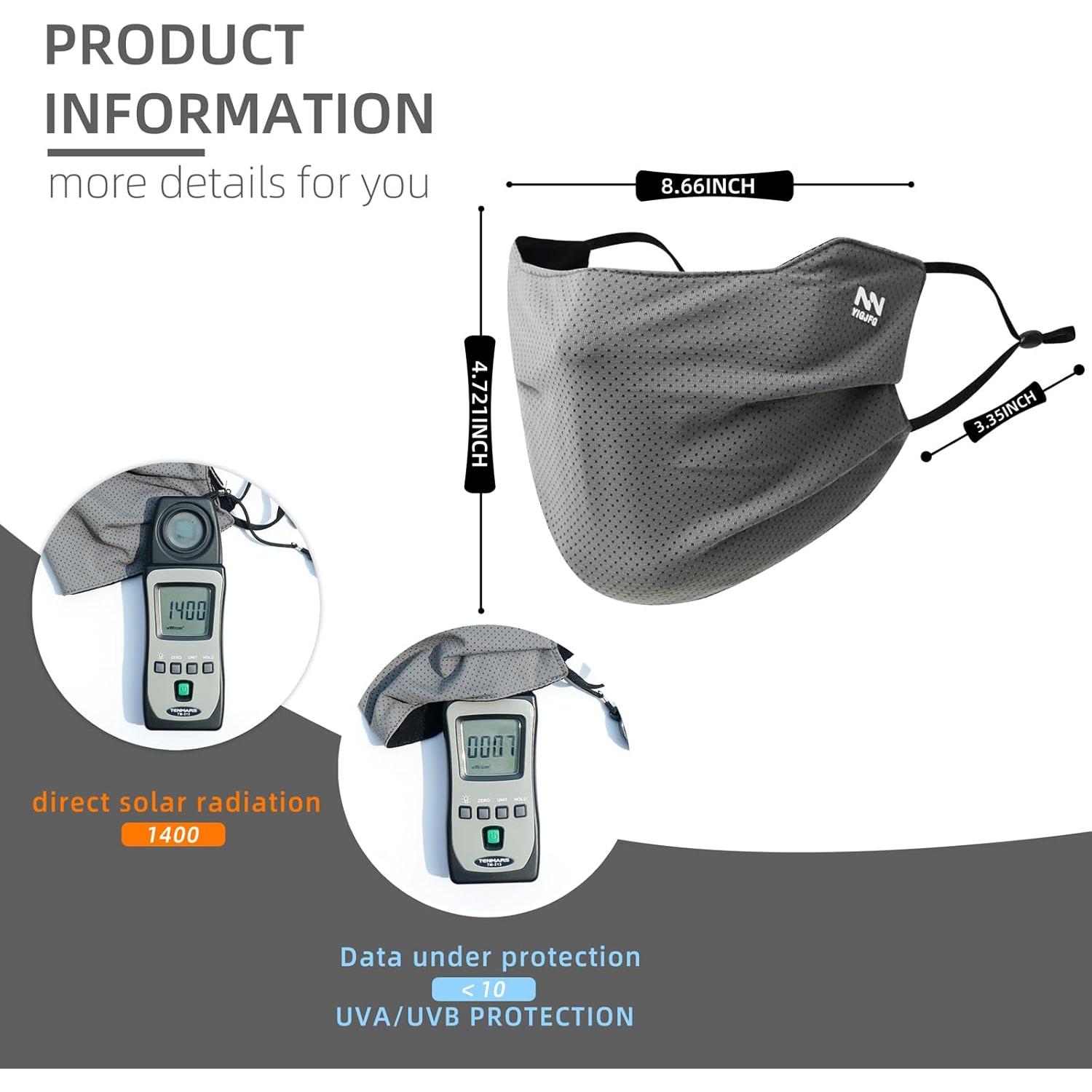 Escudo Facial UV Lavable Unisex Protección Solar 50+