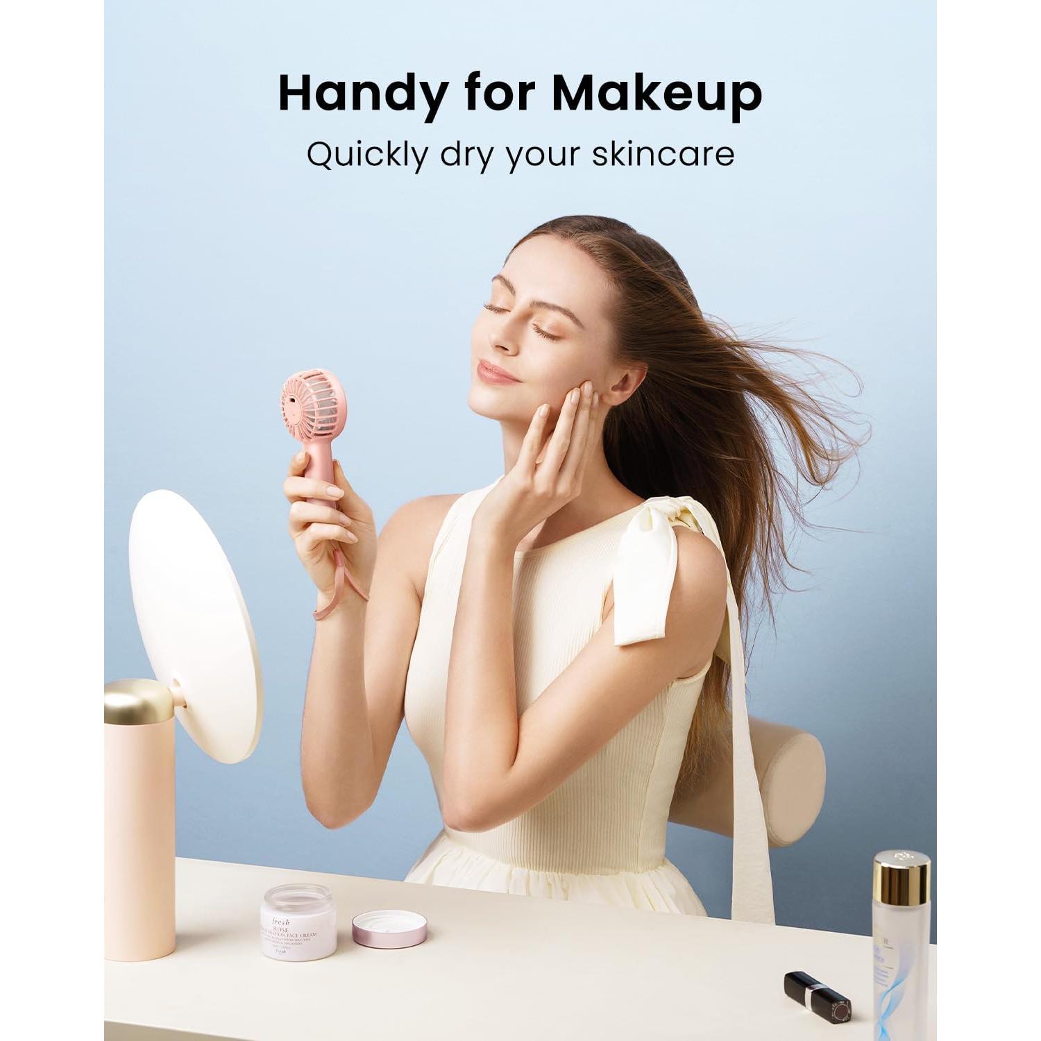 Ventilador Portátil Gaiatop Mini Rosa 3 Velocidades Recargable