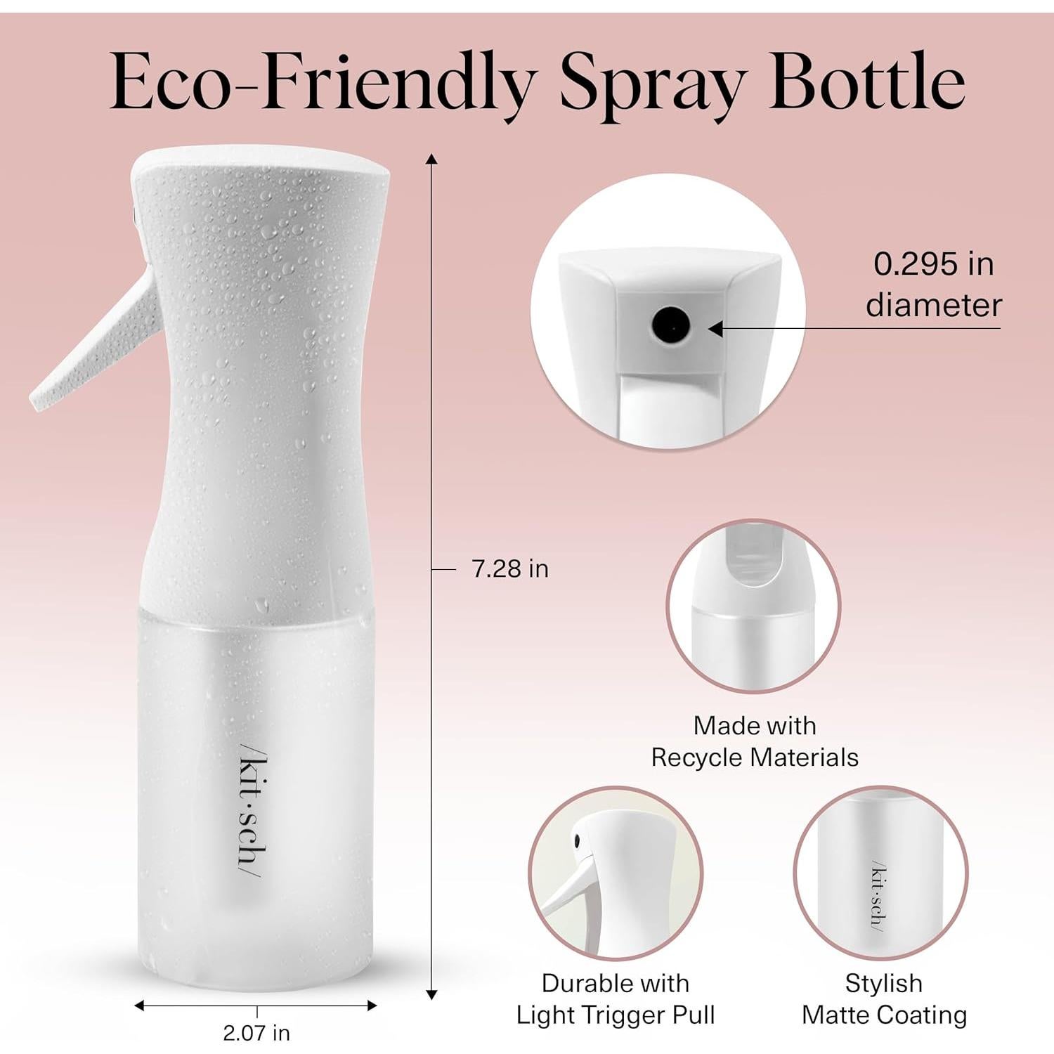 Botella Spray Continuo Kitsch 150ml - Atomizador Ecológico Blanco