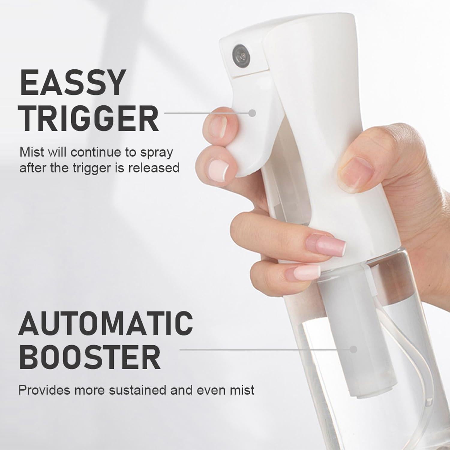 Botella de Spray Continua ELEMSY 200 ml - 2 Unidades, Nebulización Ultra Fina