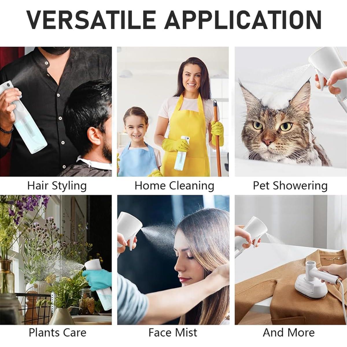 Botella de Spray Continua ELEMSY 200 ml - 2 Unidades, Nebulización Ultra Fina