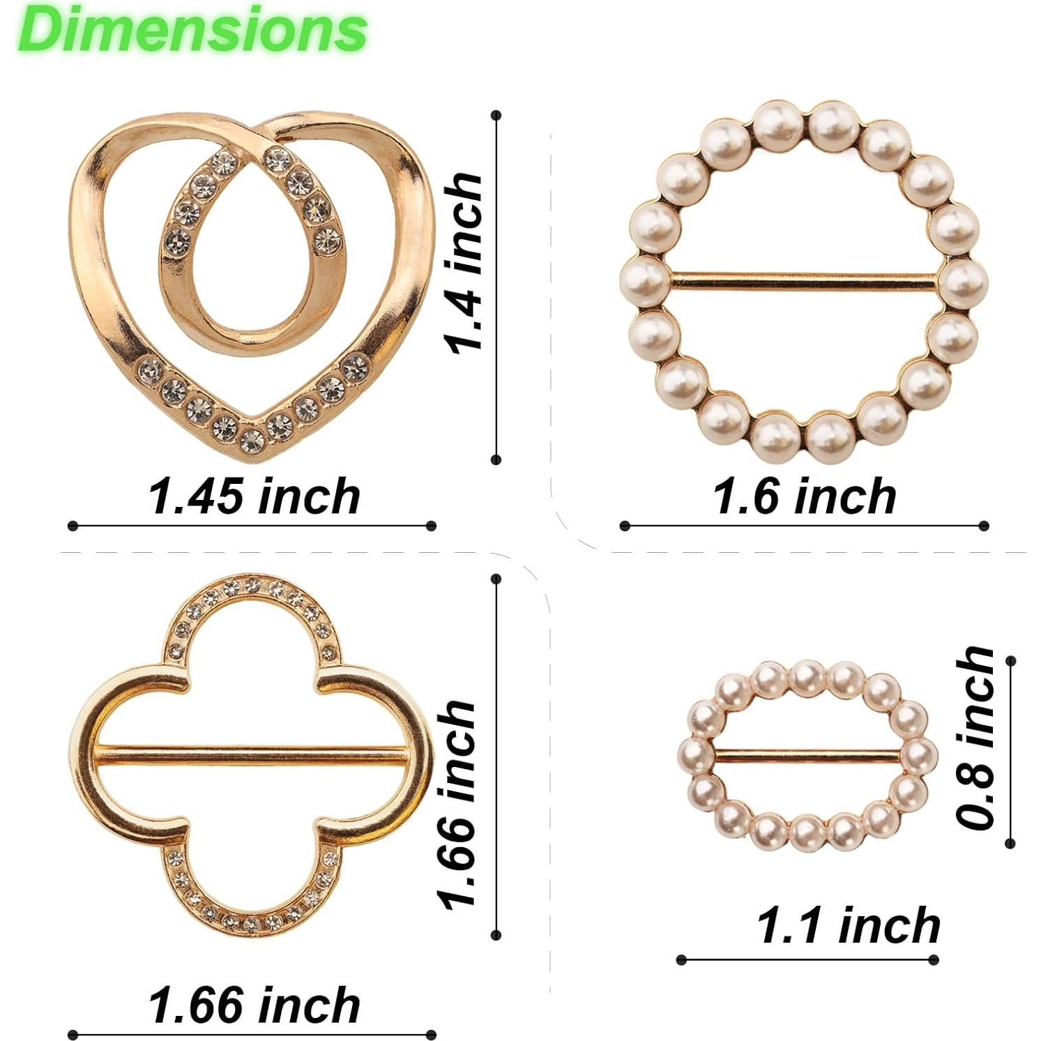 Paquete de 8 Anillos para Bufanda Atarasia - Clips Premium Oro/Plata