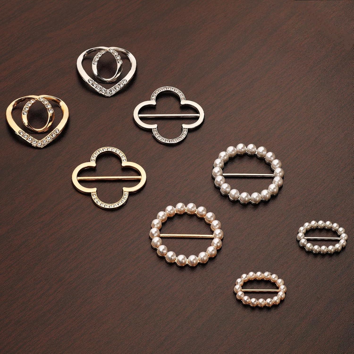 Paquete de 8 Anillos para Bufanda Atarasia - Clips Premium Oro/Plata