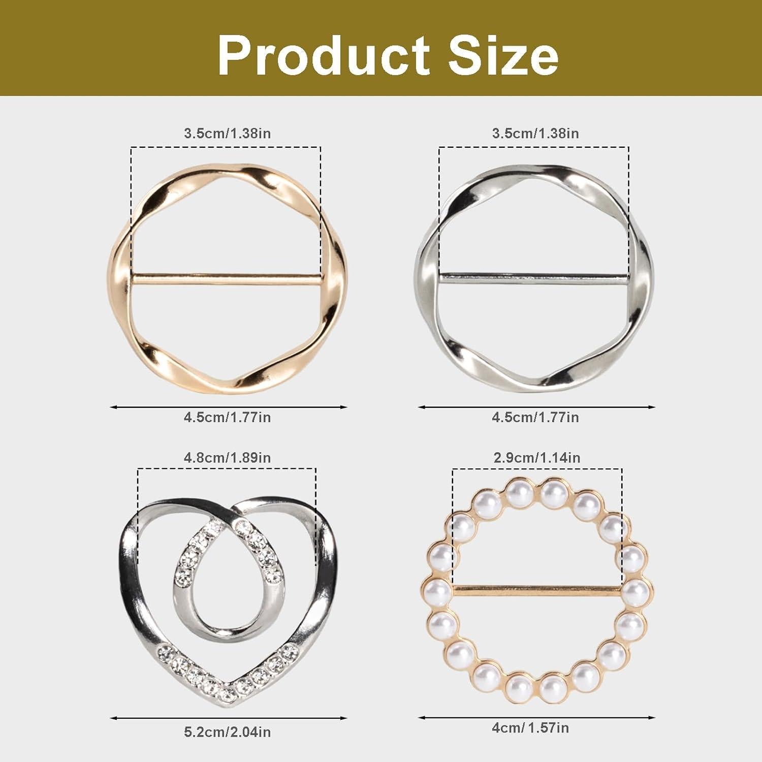 6 Anillos y Clips de Bufanda Atopxing para Mujeres Oro/Plata