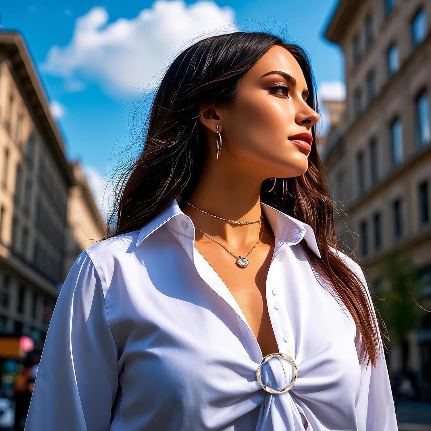 6 Anillos y Clips de Bufanda Atopxing para Mujeres Oro/Plata