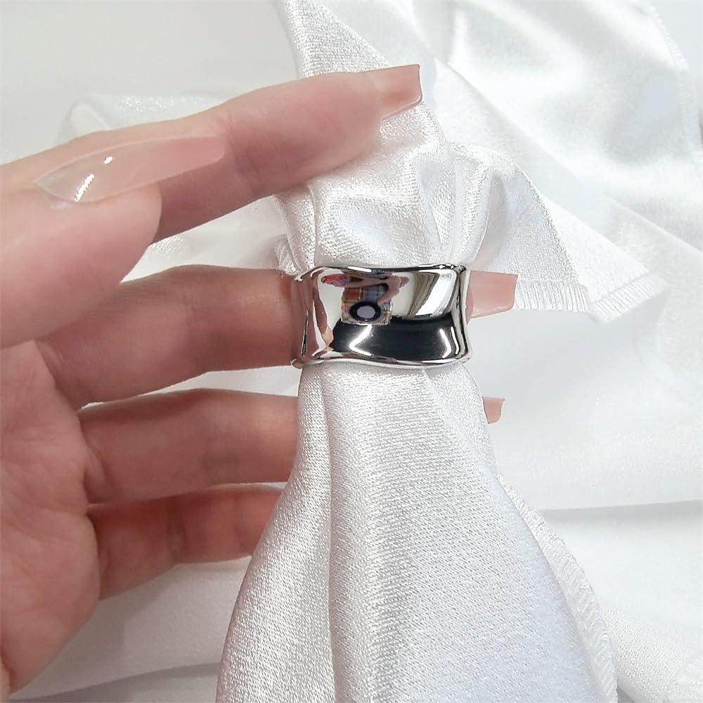 Anillo Broche de Bufanda Dainty Plata para Mujeres - Accesorio Minimalista