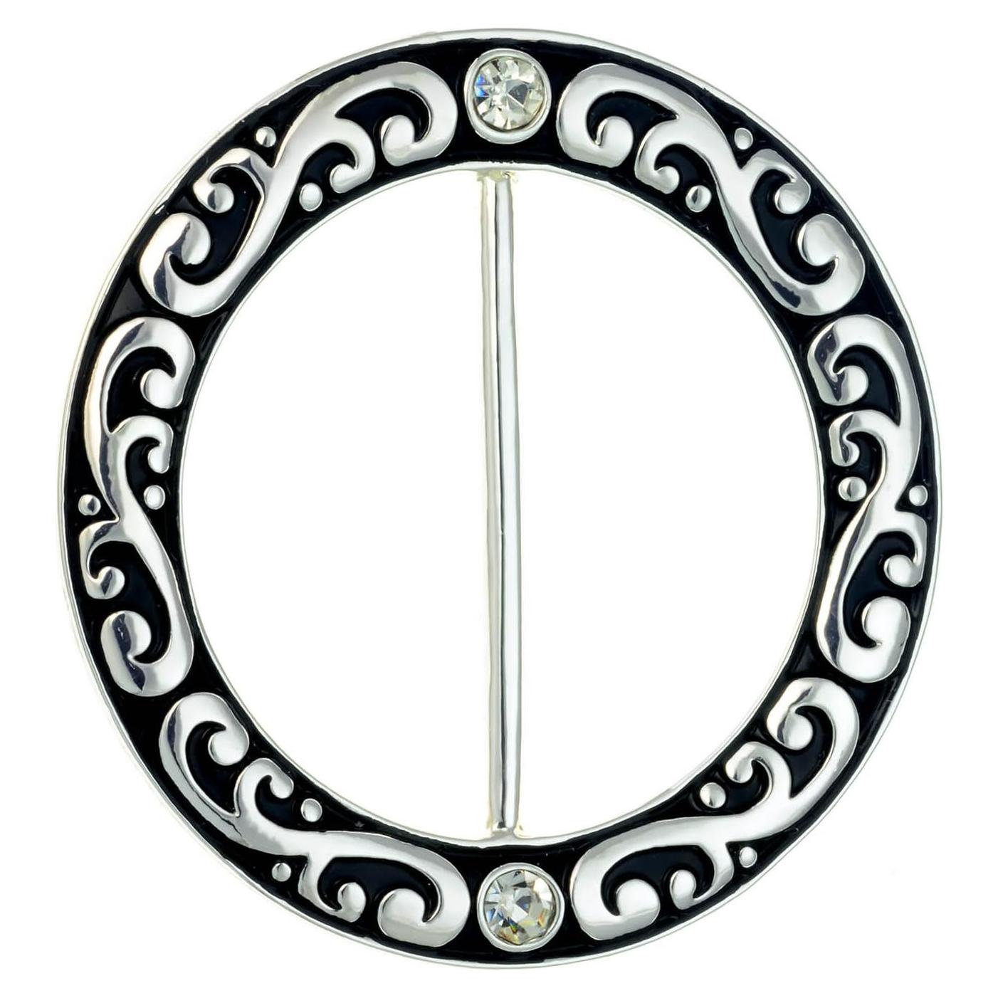 Anillo de Bufanda PammyJ Plateado con Filigrana y Strass