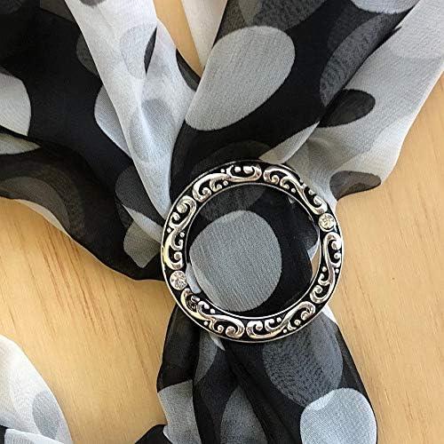 Anillo de Bufanda PammyJ Plateado con Filigrana y Strass