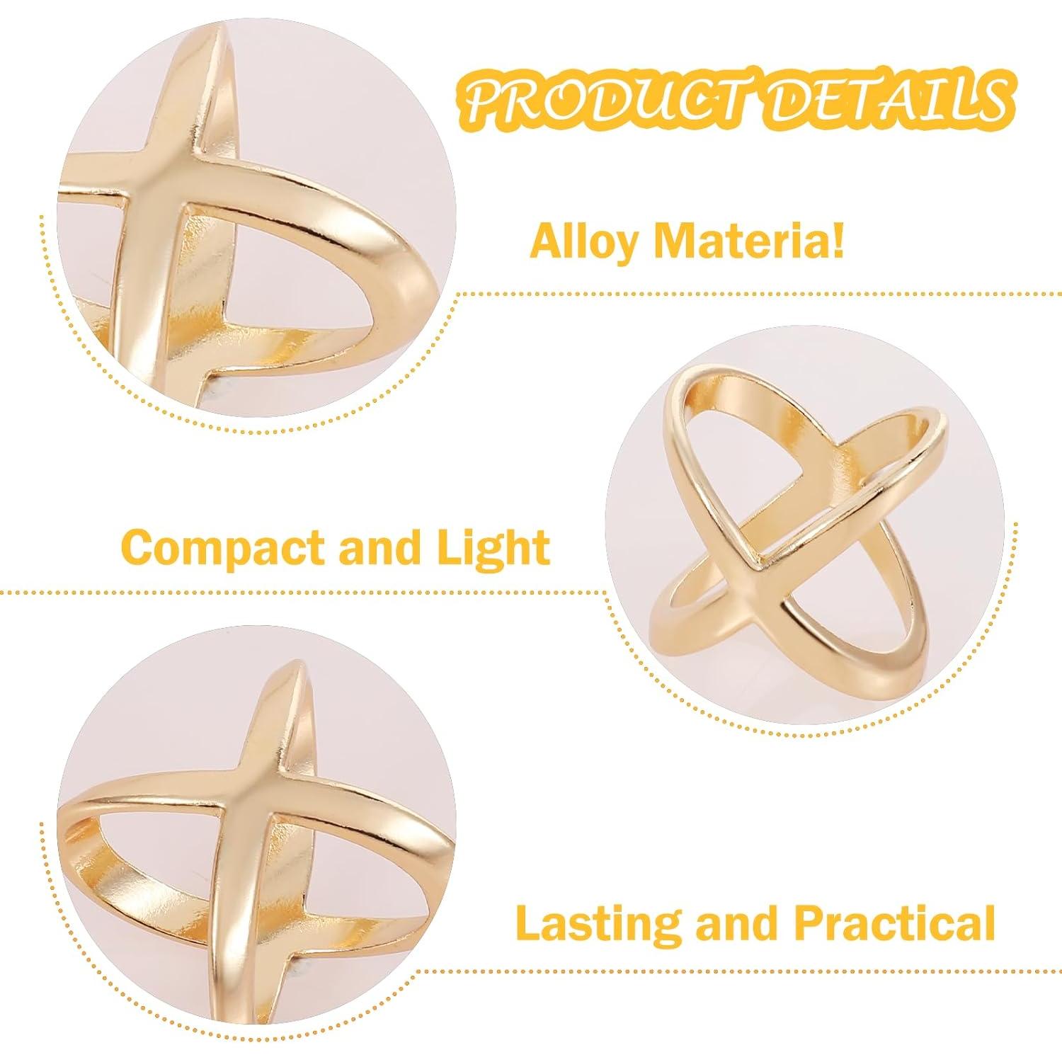 3 Clips de Bufanda Dorado Plateado Zyghjort - Anillos de Chal