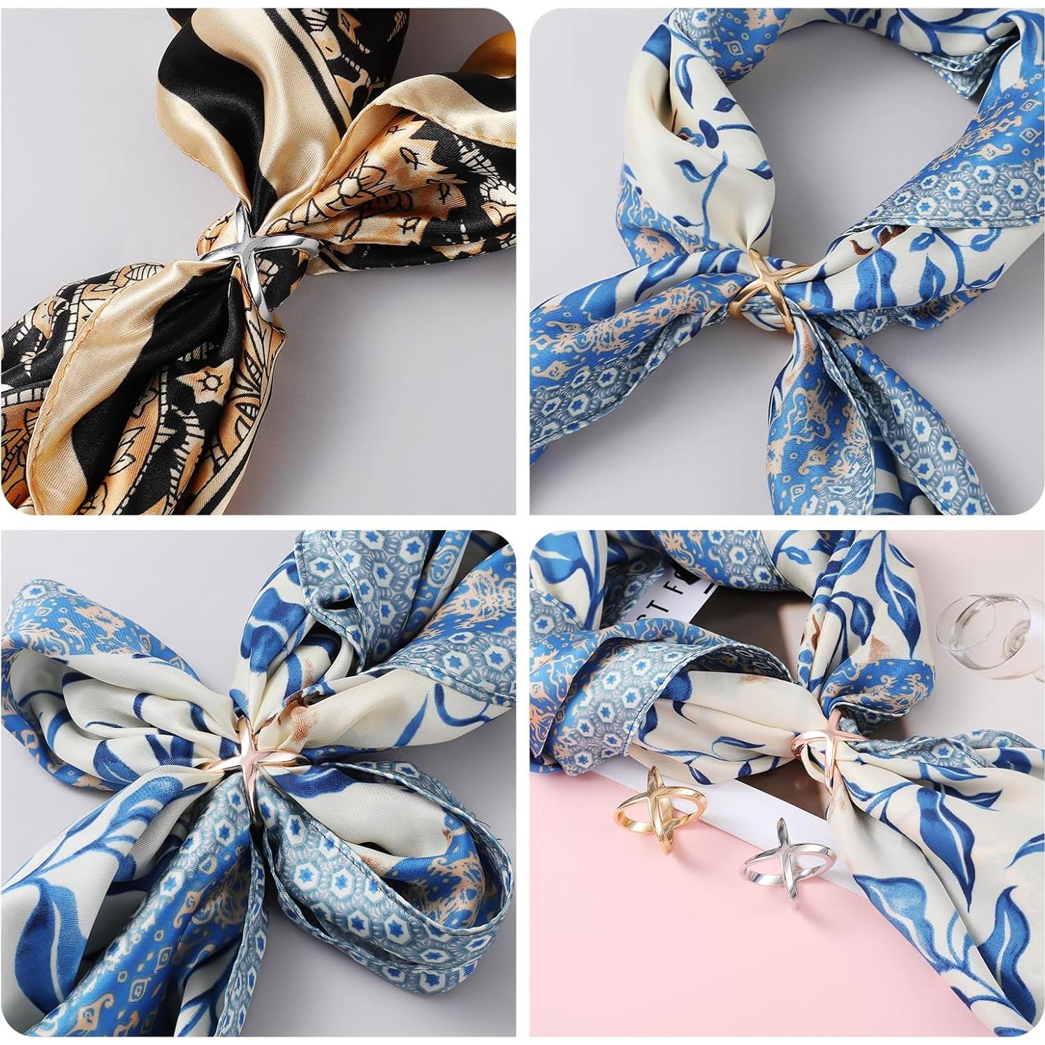 3 Clips de Bufanda Dorado Plateado Zyghjort - Anillos de Chal