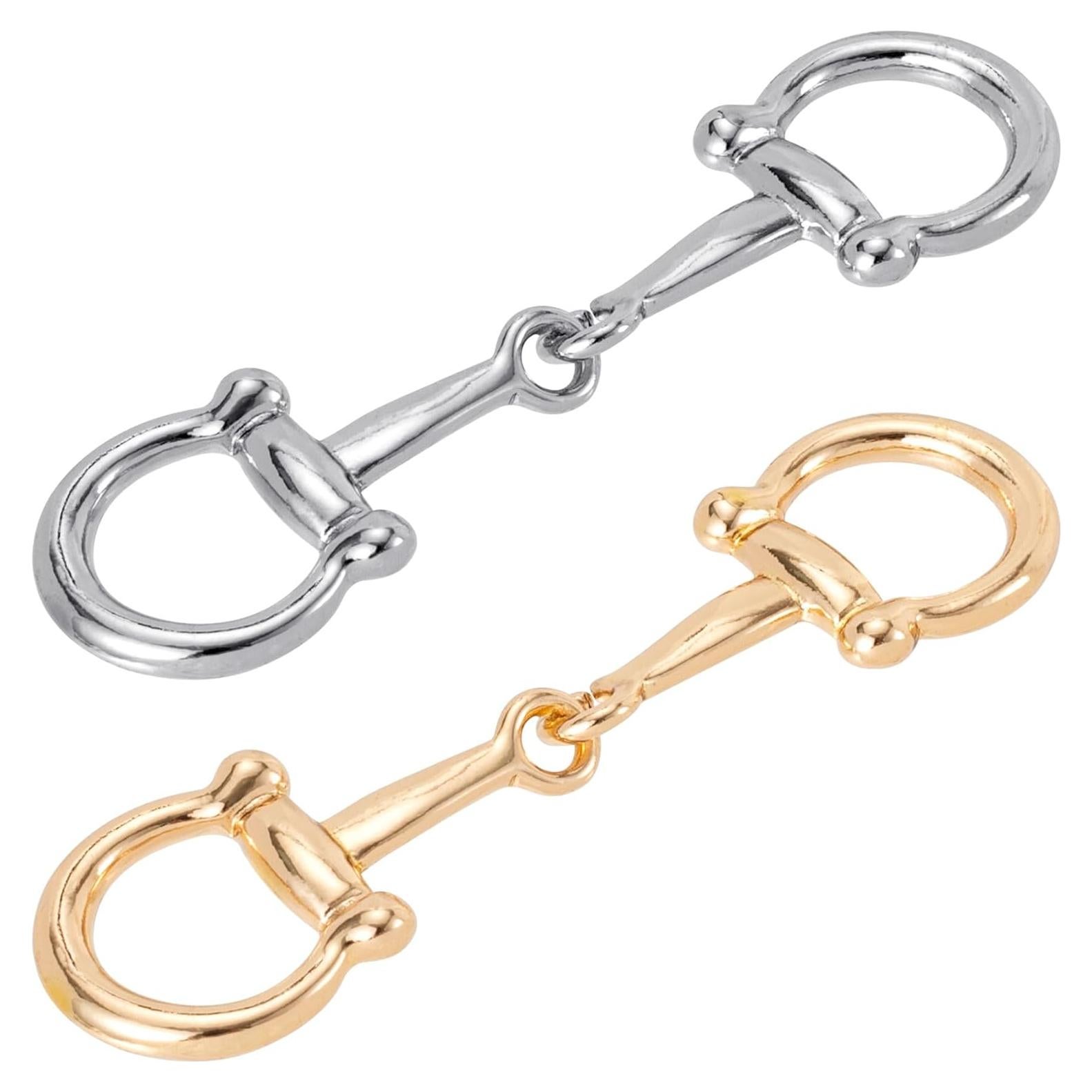 Hebillas de Seda Horsebit Joez para Bufandas - 2 Pcs Oro y Plata