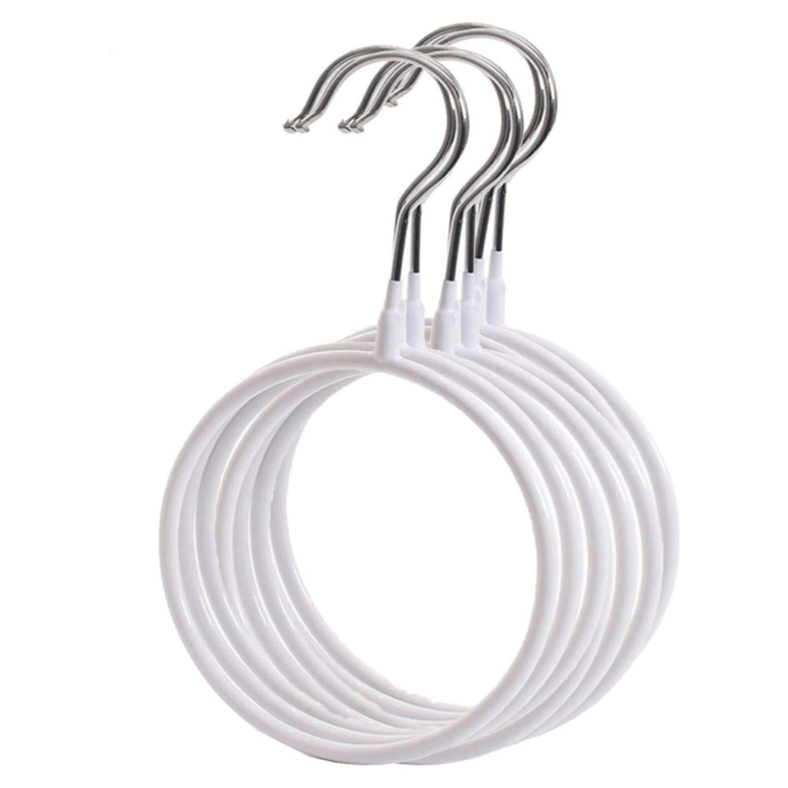 Organizador de Perchas Joyindecor para Bufandas y Cinturones - 8 Piezas Antideslizante Blanco