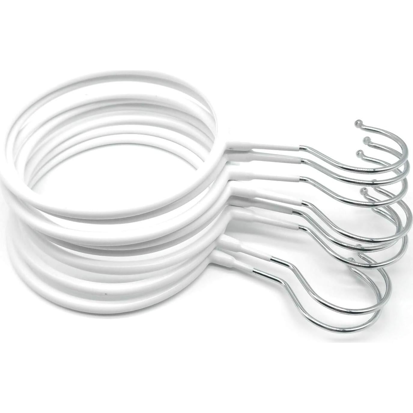 Organizador de Perchas Joyindecor para Bufandas y Cinturones - 8 Piezas Antideslizante Blanco