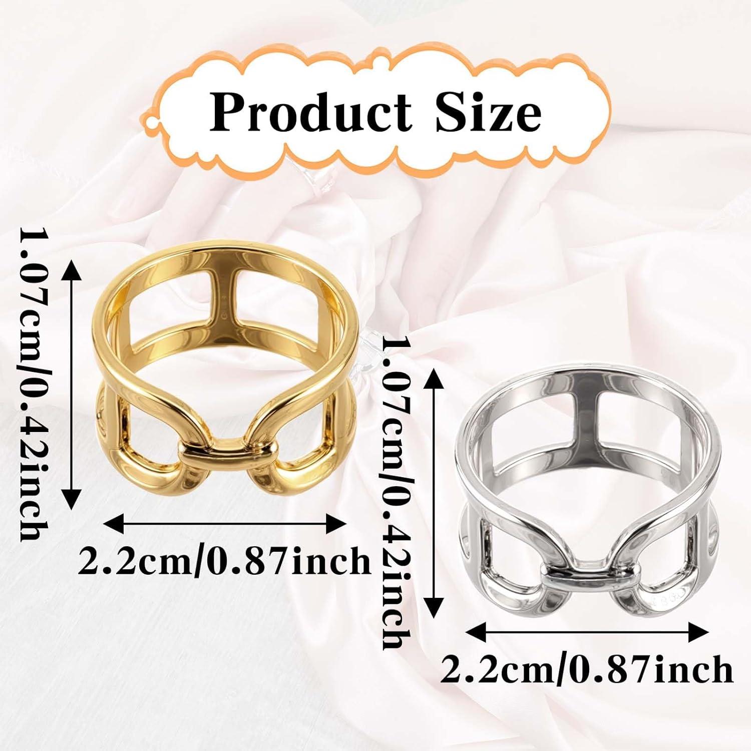 6 Clips de Bufanda de Metal Dorado y Plateado Lusofie