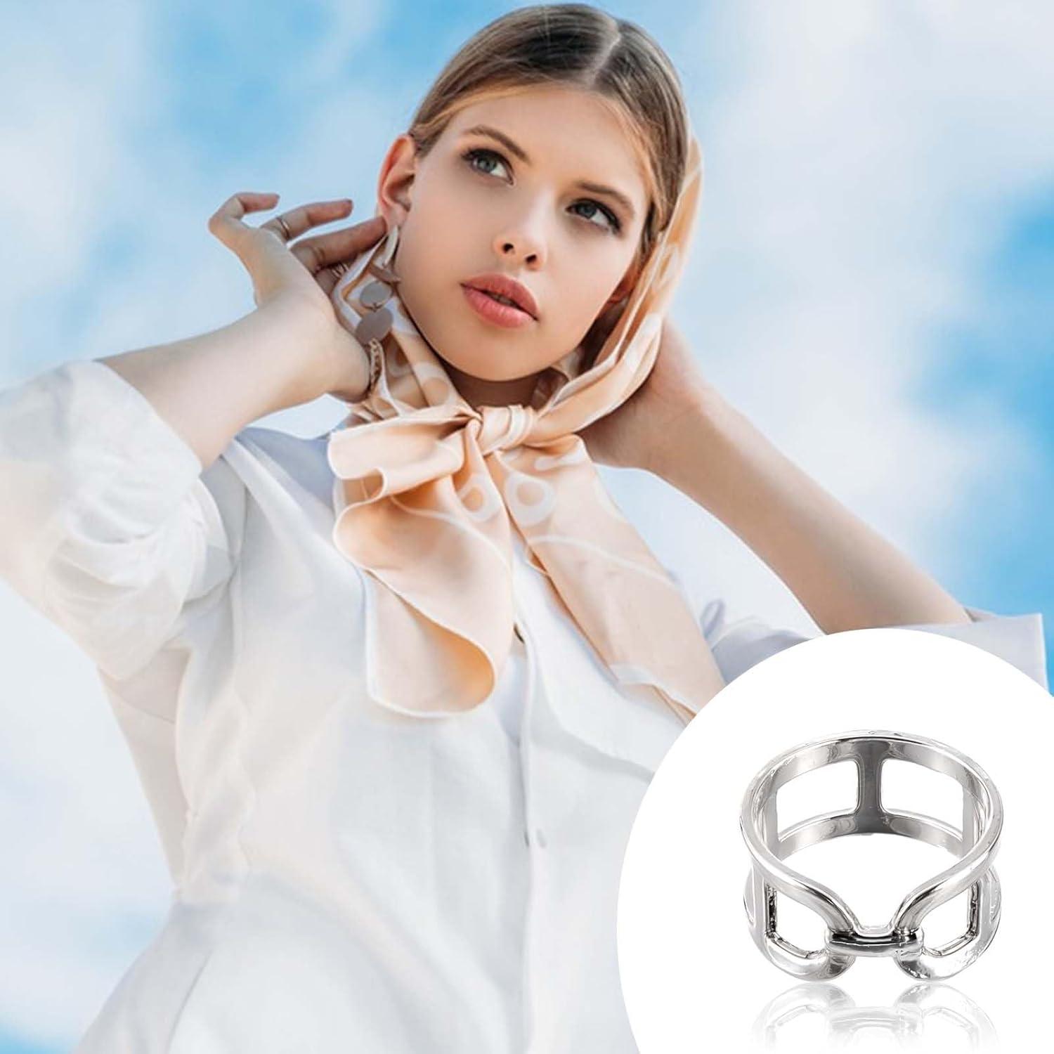 6 Clips de Bufanda de Metal Dorado y Plateado Lusofie