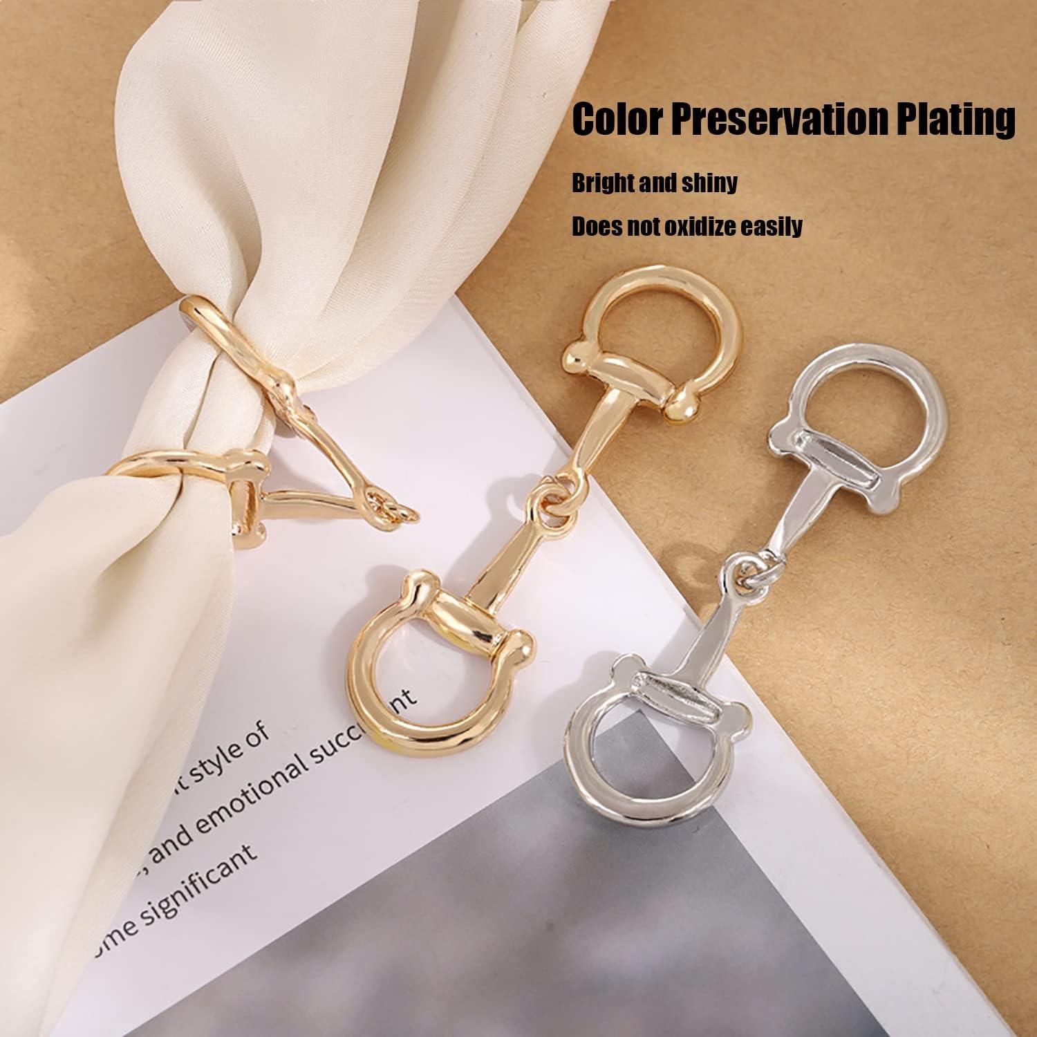 Anillos para Bufanda de Seda YLYSLFC 2 Pcs Oro y Plata