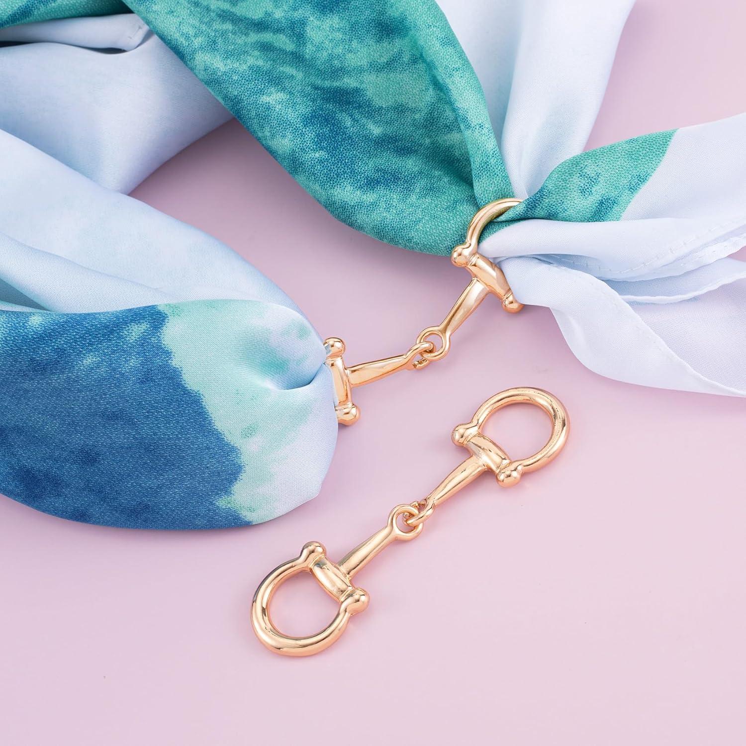 Anillo de Bufanda Joez Dorado de Seda para Mujeres - Clip Elegante