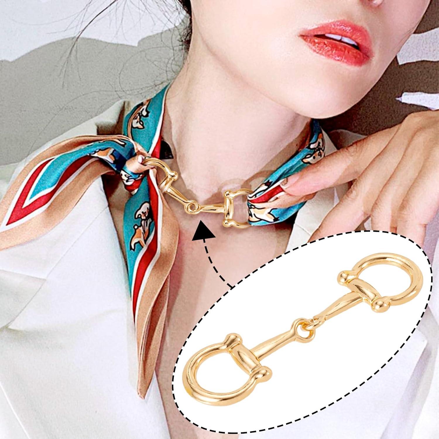 Anillo de Bufanda Joez Dorado de Seda para Mujeres - Clip Elegante