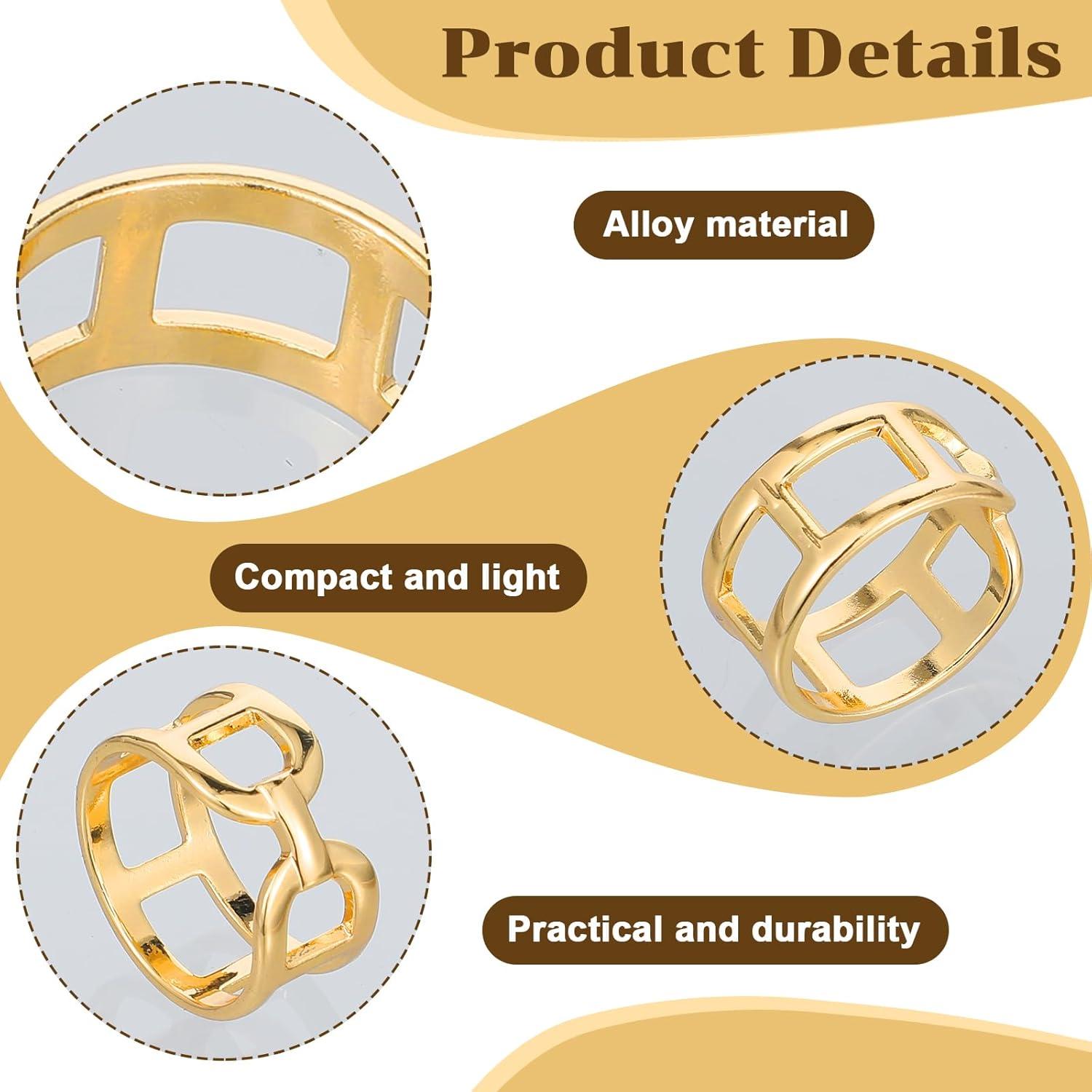 2 Pcs Anillo de Bufanda Piriuuo Oro y Plata para Mujeres