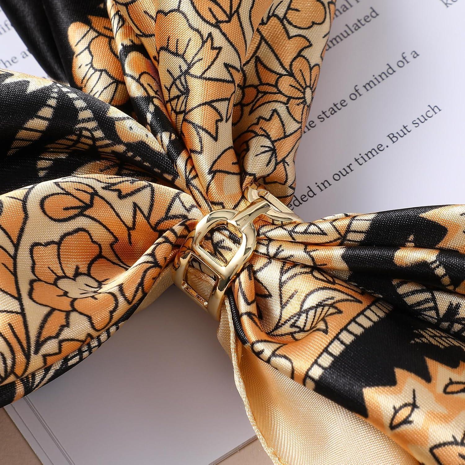 2 Pcs Anillo de Bufanda Piriuuo Oro y Plata para Mujeres