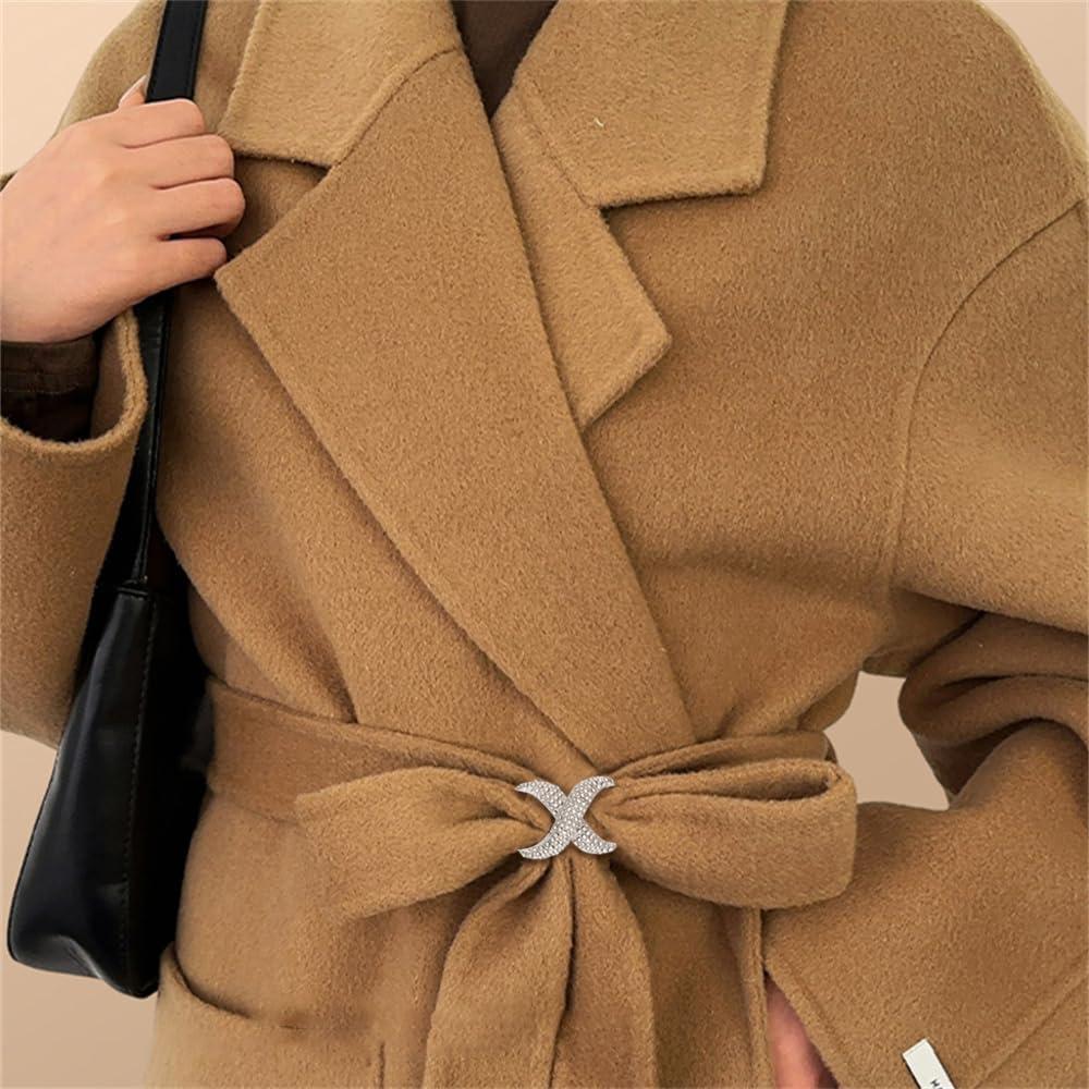 Anillo Broche de Bufanda de Seda Infinito Oro Rosa y Plata