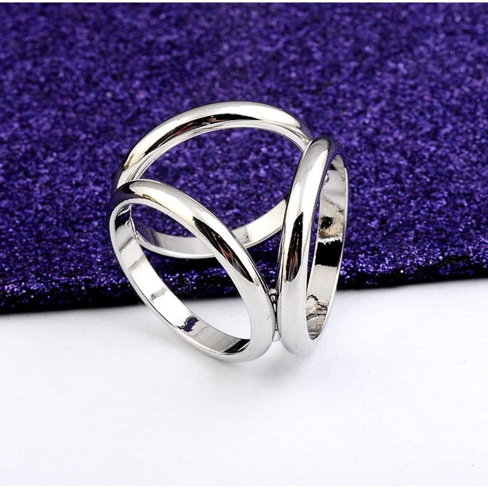 2 Anillos de Bufanda Dorado y Plateado para Mujeres