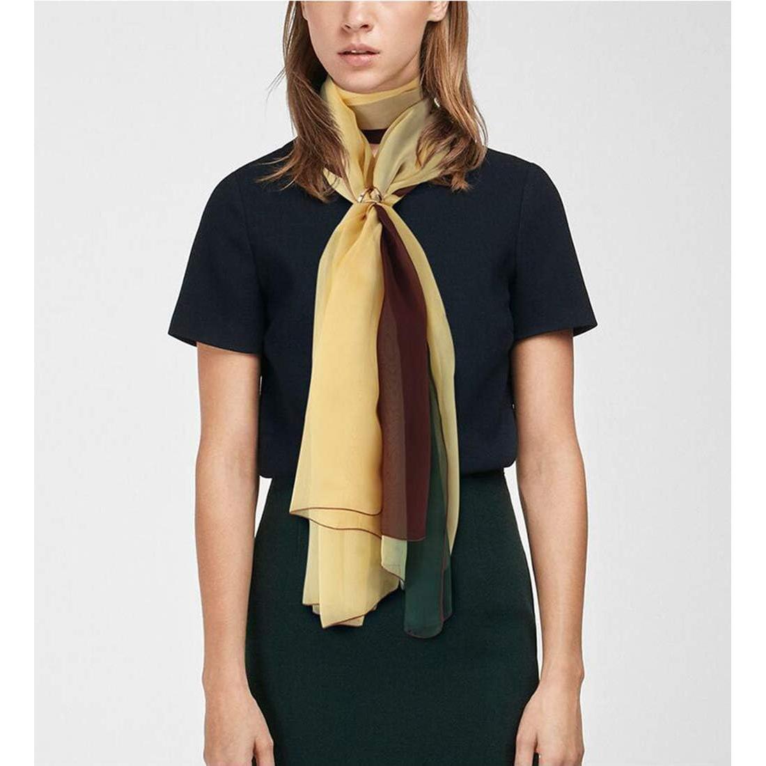 2 Anillos de Bufanda Dorado y Plateado para Mujeres