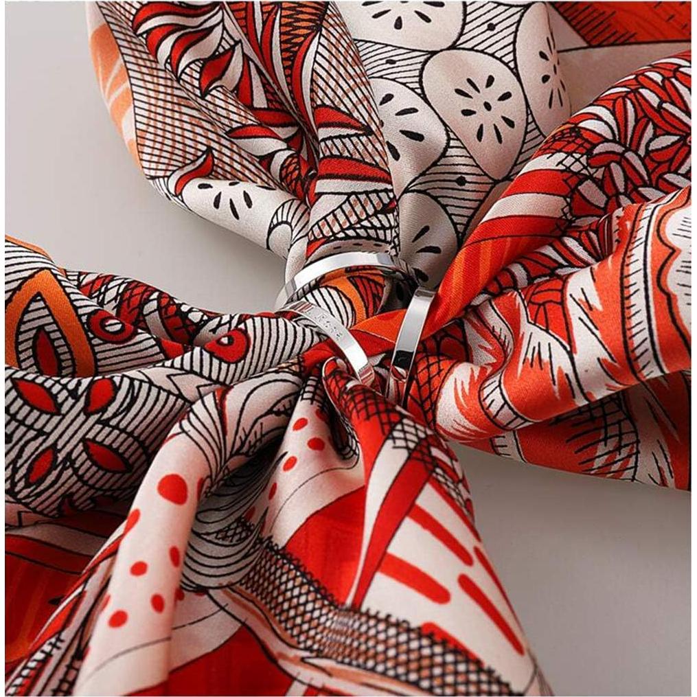 2 Anillos de Bufanda Dorado y Plateado para Mujeres