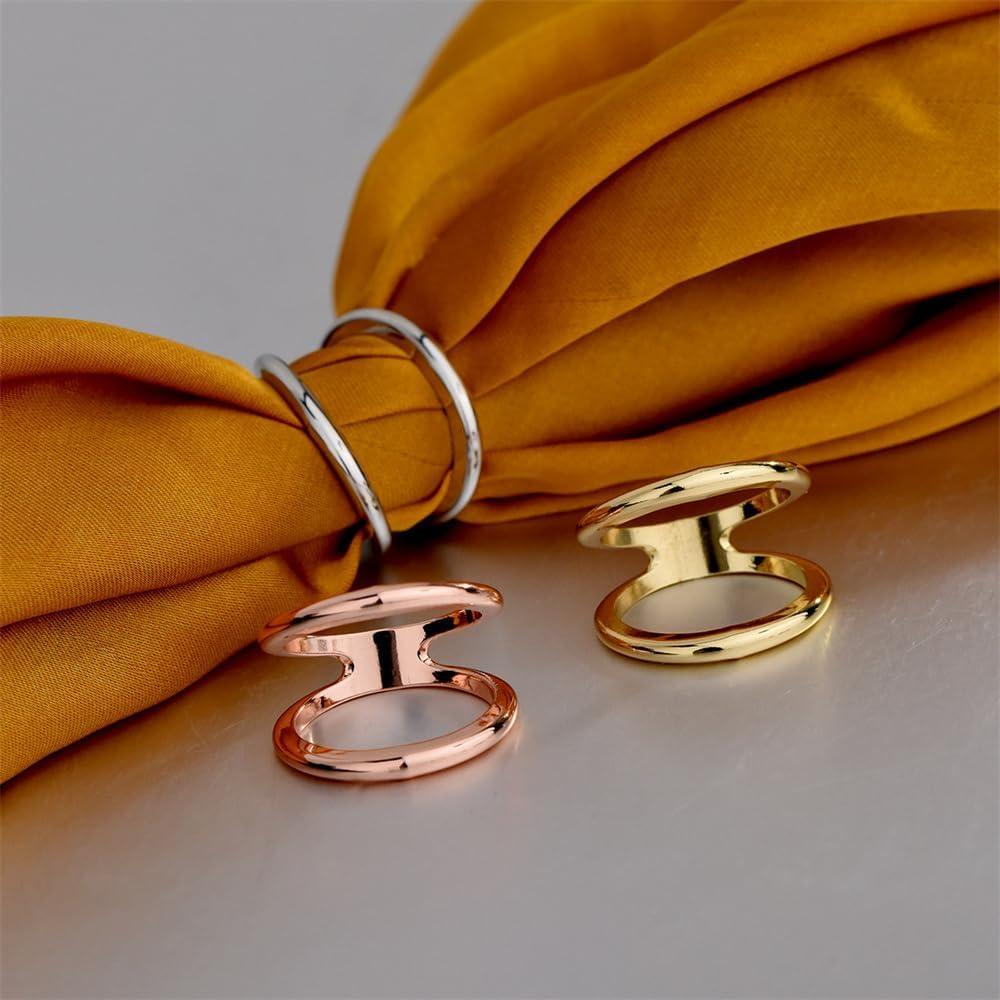 Anillo de Banda Doble Minimalista de Seda para Mujeres