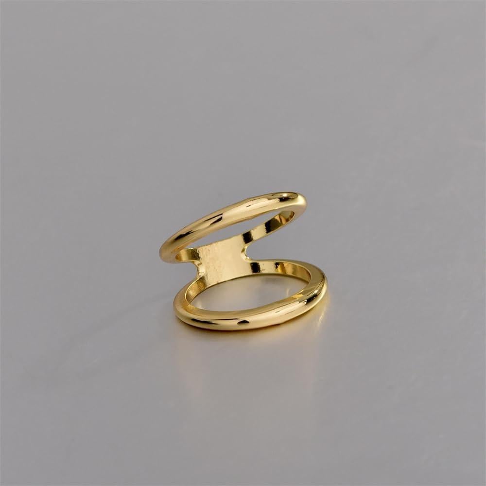 Anillo de Banda Doble Minimalista de Seda para Mujeres