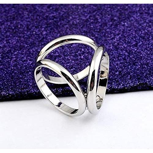 2 Piezas Anillos de Bufanda de Seda QUUPY Oro y Plata