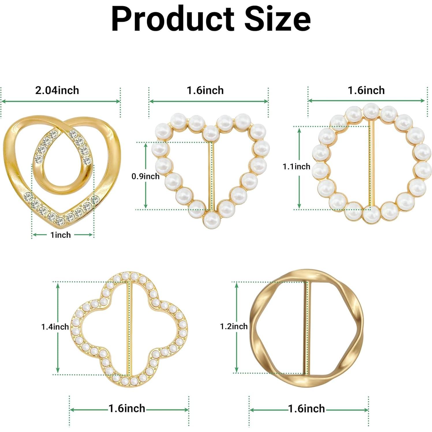 Anillos para Bufandas y Clips para Camisetas Vintrex 6 Pcs Dorado